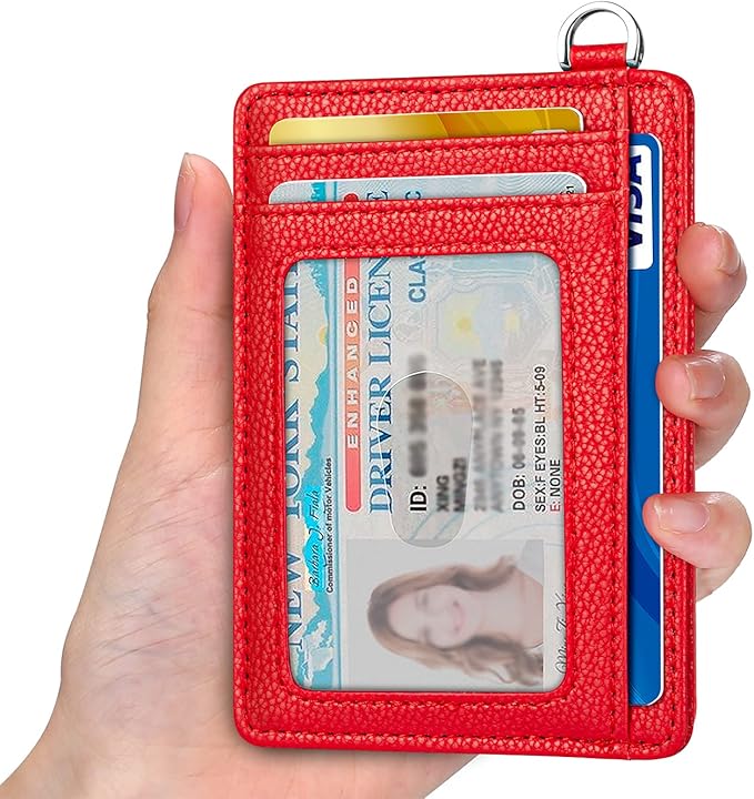 EcoVision Slim Minimalist Front Pocket Wallet, RFID Blocking Credit Card Holder Wallet with Detachable D-Shackle for Men Women