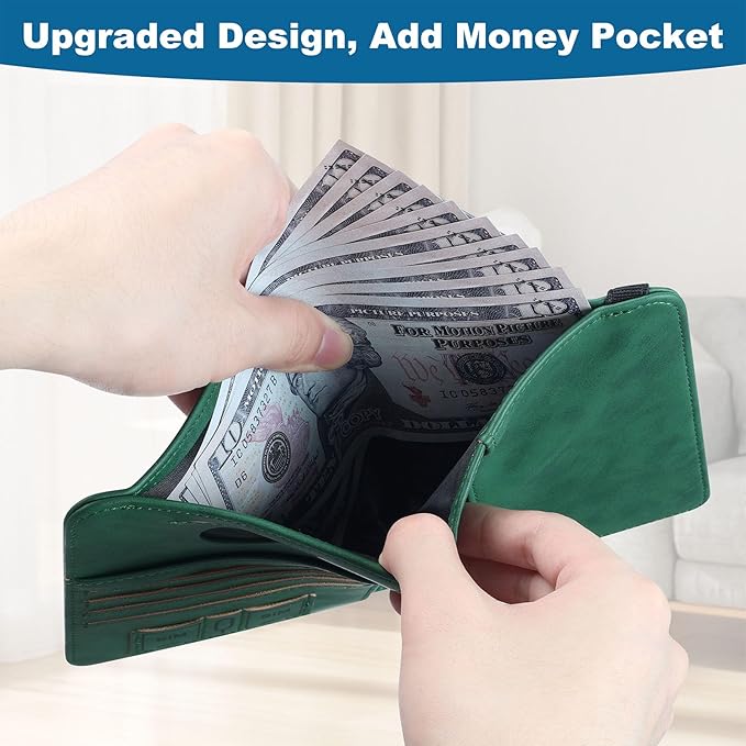 Airtag Passport Holder for Travel Essentials Wallet Rfid Blocking Cover Leather Case Vacation Travel Accessories for Women Men (601#Green)