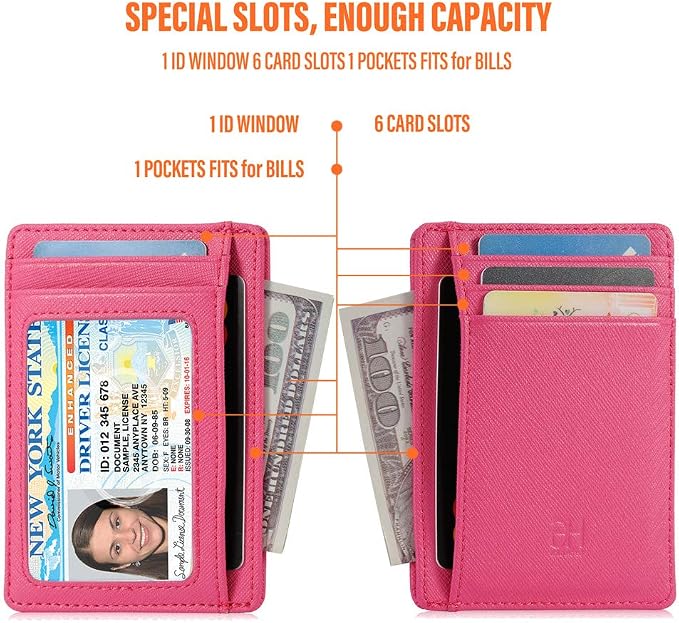 GH GOLD HORSE Slim RFID Blocking Card Holder Minimalist Leather Front Pocket Wallet for Women | Slim