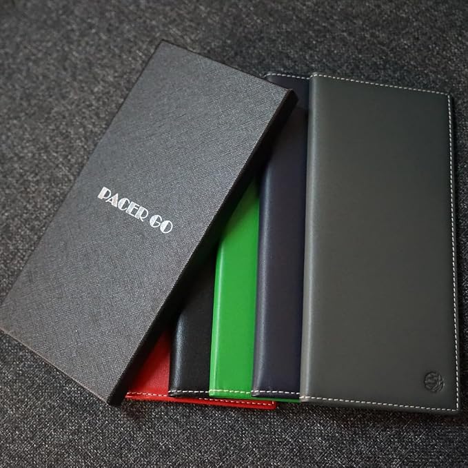 RFID Blocking Genuine Plain Leather Long Slim Passport Holder with Boarding Pass, Card, Cash Slots (Red)