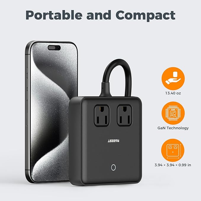 TESSAN Charging Station PD 100W for Multiple Devices, 6-in-1 USB C Charger Block Compatible with iPhone 17/16, MacBook, Charging Dock with 3 USB-C, 1 USB-A & 2 AC, Home Office Travel Accessories