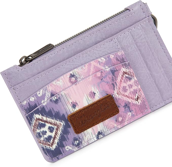 Montana West X Wrangler Aztec RFID Credit Card Holder Slim Wallet Keychain Wristlet Women Wallet Small Ladies Female Wallets, Card Cases & Money Organizers with Coin Purse