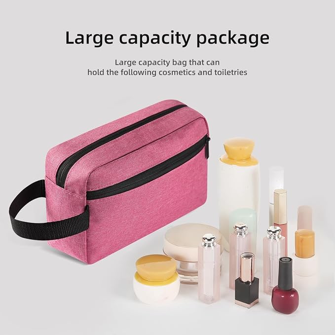 Icramsy Travel Toiletry bag Toiletry bag for women men Hanging Cosmetic bag Travel accessories for Women Men (Rosy)