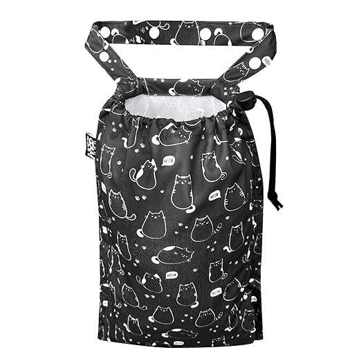 Cute Hanging Car Trash Garbage Bag 100% Leakproof Waterproof Multipurpose for Car Back Front Seat Console with Hanging Strap (Cute Cats)