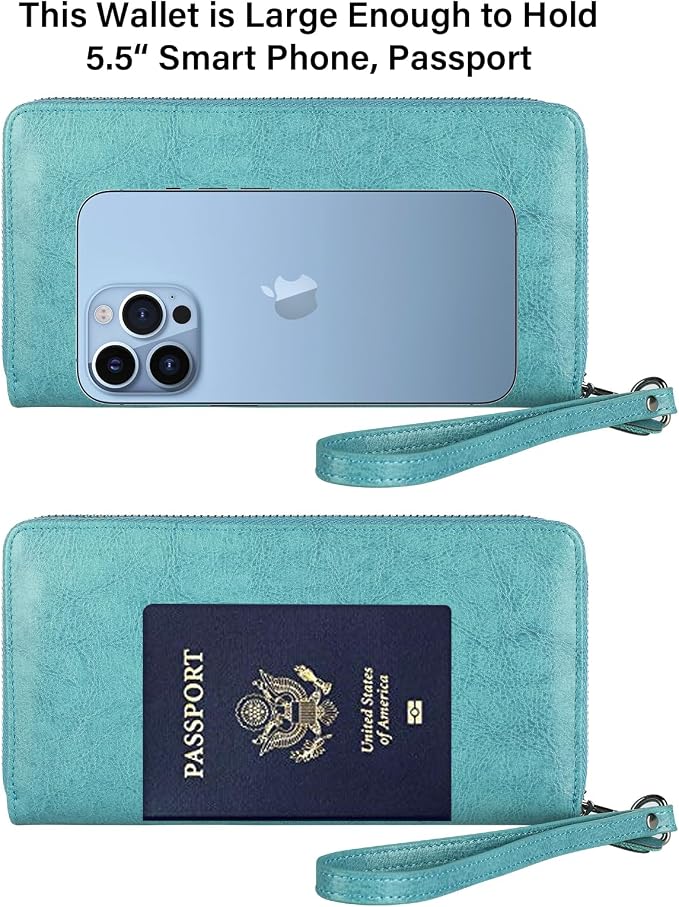 Lavemi Small Compact Women Wallet RFID Blocking Genuine Leather Bifold Purse with ID Windows