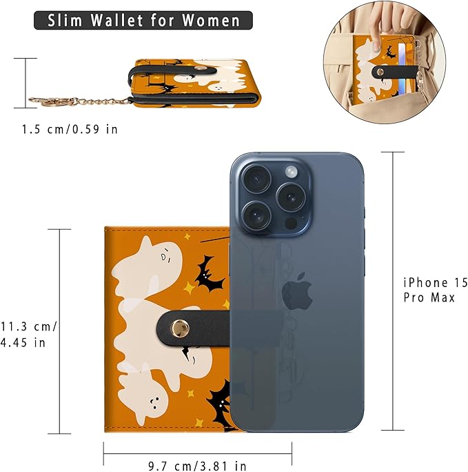 Airkit Small Wallets Woman RFID Blocking Leather Credit Card Holder - with ID Window - Card Wallets for Women - with Zipper Coin Purse - Keychain Wallet