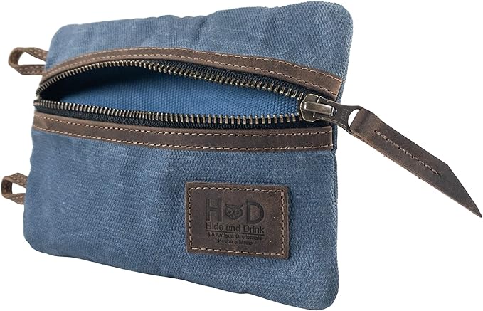Hide & Drink, Multi-Tool Pocket Pouch XL, Compact Multipurpose EDC Zippered Bag, Mini Camping Tool Case, Knife Holster, Handmade Slim Organizer