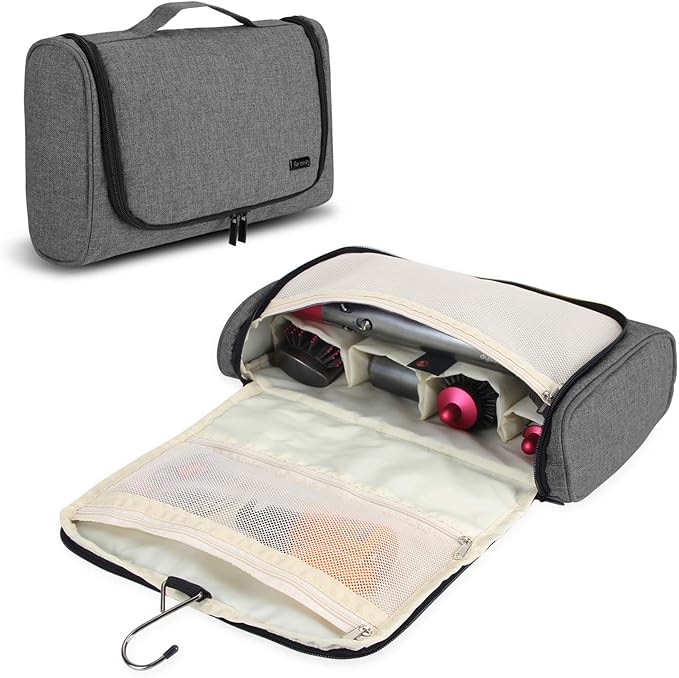 Teamoy Travel Storage Bag Compatible with Dyson Airwrap Styler, Portable Travel Organizer for Airwrap Styler and Attachments, Gray