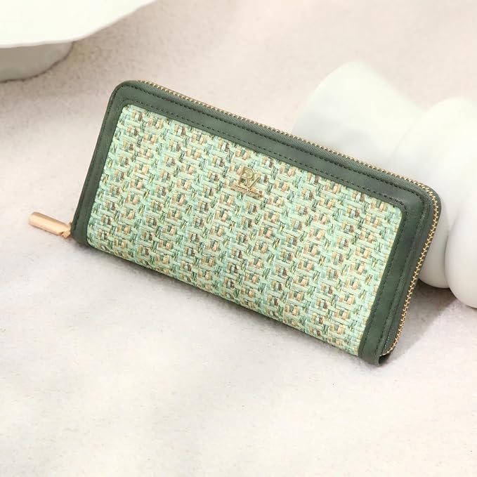 Clutch Wallet For Women, PU Leather RFID Blocking Wallet Women Large Capacity Credit Card Holder, Womens Billfolds and Wallets Gifts for Women Birthday, Ladies Wallet with Phone Holder, Zip Around