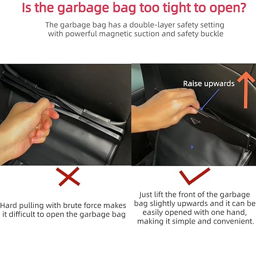 Car Leather Trash Bag Smart LED Waterproof Organizer Storage Garbage Can (Red)