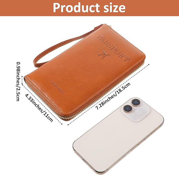Passport Holder for Travel Women and Men RFID Passport Holder with Card Slots Holders Passports Case Passports Cover Wallet Travel Essentials Accessories for Phones Cash Boarding Passes