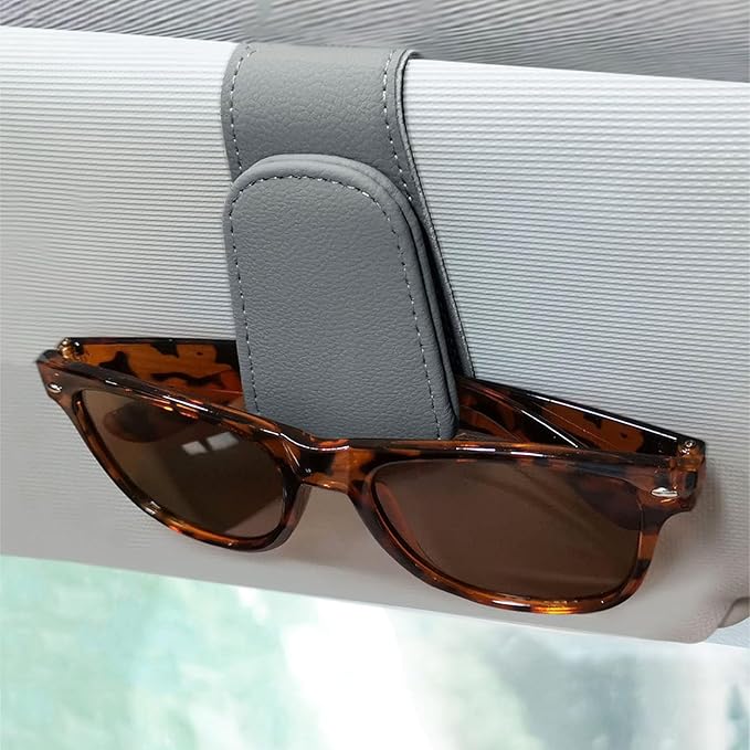 Car Sunglass Holder for Visor, Magnetic Car Eyeglass Holder Clip, Universal Vehicle Sunglasses Eyeglasses Mount, 1 Pack Gray