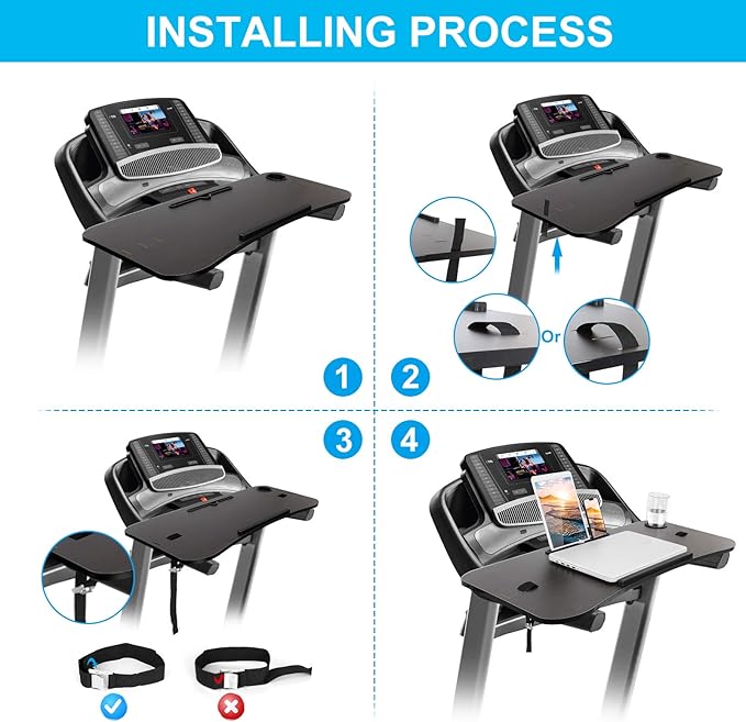 Treadmill Laptop Desk,NEXAN Universal Ergonomic Platform for Notebooks, Tablets, Laptops, Workstation for Treadmill Handlebars up to 35 inches with Cup Tablet Phone Holder…