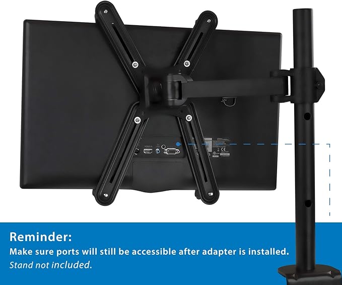 Mount-It! Non-VESA Monitor Mount Adapter Kit ??Universal VESA Mount Adapter for 13??7 Inch LCD LED Screens, Converts to 75x75 & 100x100, Heavy Duty Steel Bracket for Desk