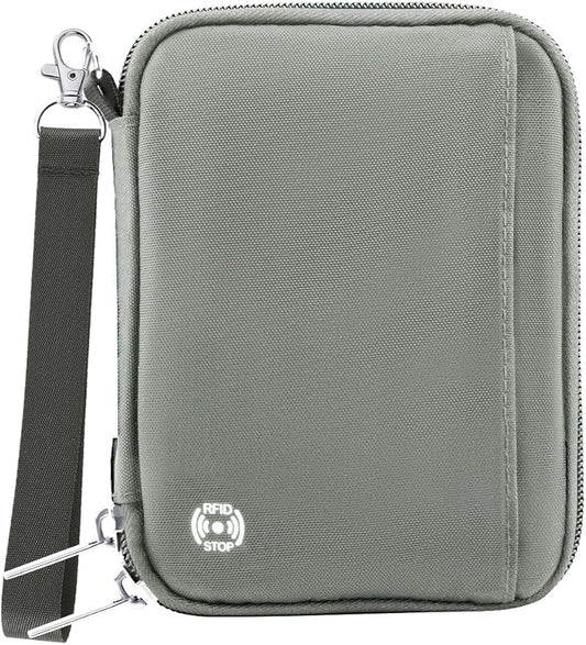 WALNEW Passport Holder for Travel - RFID Blocking Travel Wallet Essentials Organizer with Card Slots & Zipper Pocket (Women/Men)