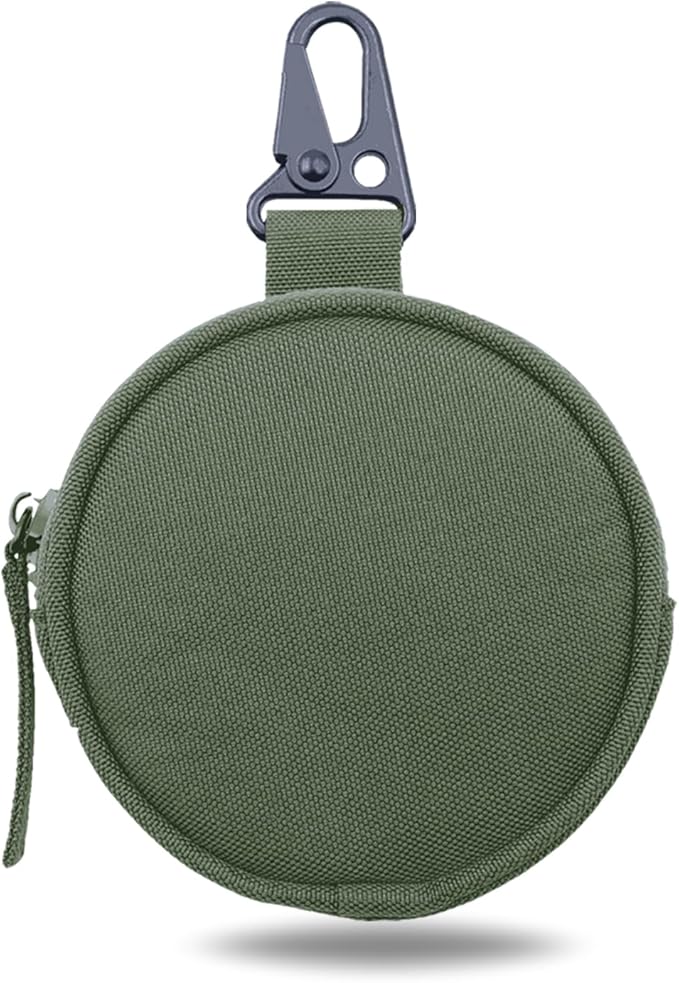 Tactical EDC Pouch for Men - 1000D Nylon Round Small Utility, Triangle Buckle Belt, Water-Repellent EDC Organizer, Coin Pouch for Keys & Earbuds