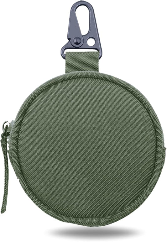 Tactical EDC Pouch for Men - 1000D Nylon Round Small Utility, Triangle Buckle Belt, Water-Repellent EDC Organizer, Coin Pouch for Keys & Earbuds