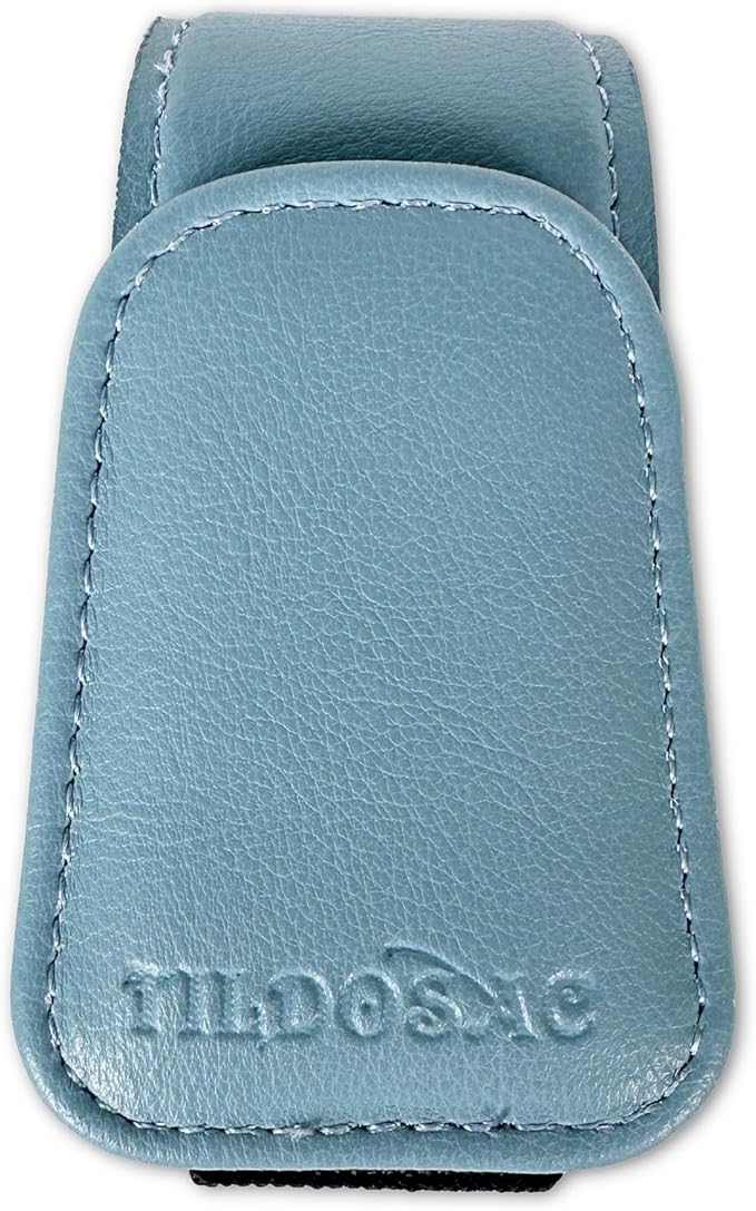TILDOSAC Sunglasses Holder for Car Visor, Leather Magnetic Sunglass Holder for Car with Clip, Blue