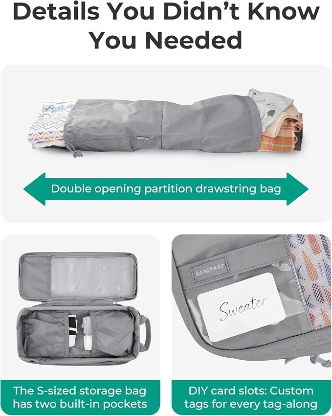 BAGSMART 6 Set /4 Set/2 Set Compression Packing Cubes for Travel, Lightweight Luggage Organizer Bags, Durable Space Saver Bags Travel Essentials