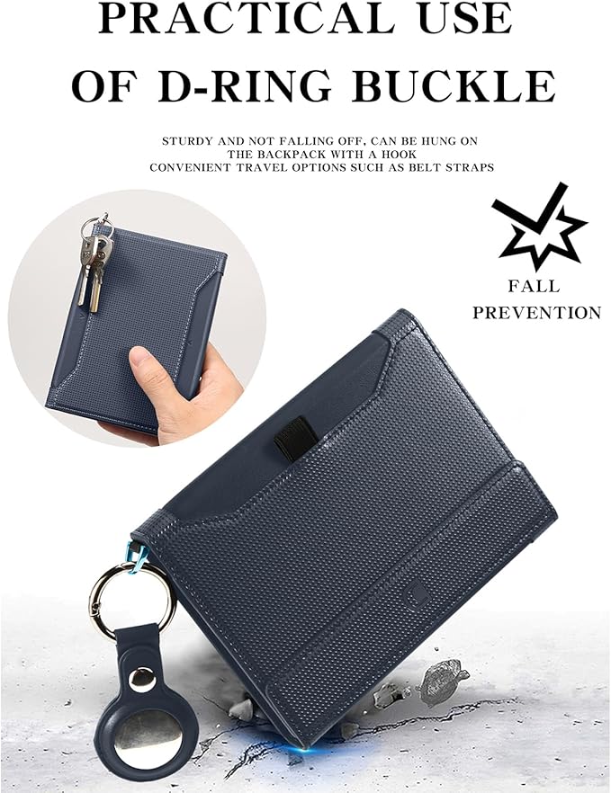 Passport Holder for Travel Essentials, RFID Blocking PU Leather Passport Wallet Cover Card holder Case Passport Book Holders for Women and Men, Dark Blue