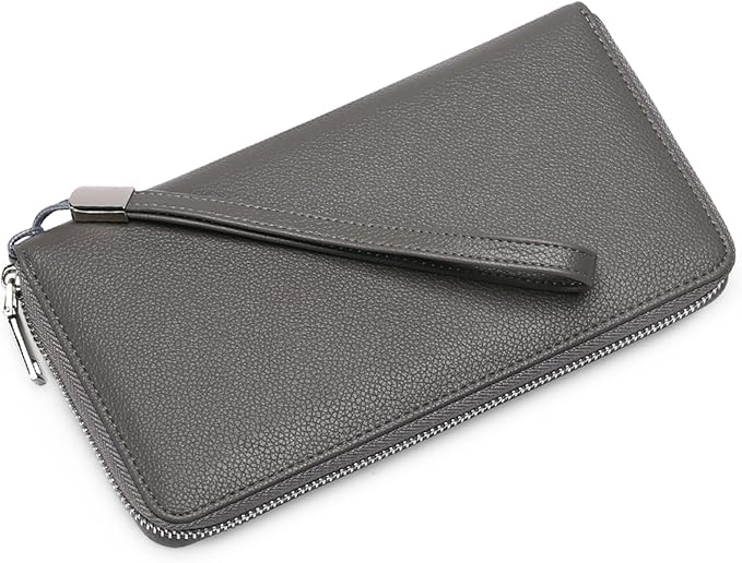 GOIACII Womens Wallet RFID Blocking Leather Zip Around Wallet Large Capacity Long Purse Credit Card Clutch Wristlet | RFID Blocking, Zip Around, Large Capacity, Long, Credit Card, Clutch