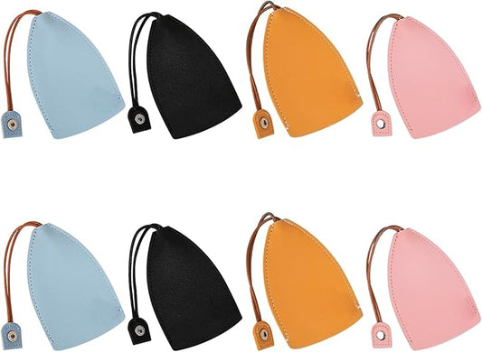 8Pcs Cute Key Fob Case, PU Leather Car Key Case Personalized Pull Out Key Bag Portable Key Pouch for Car Keys