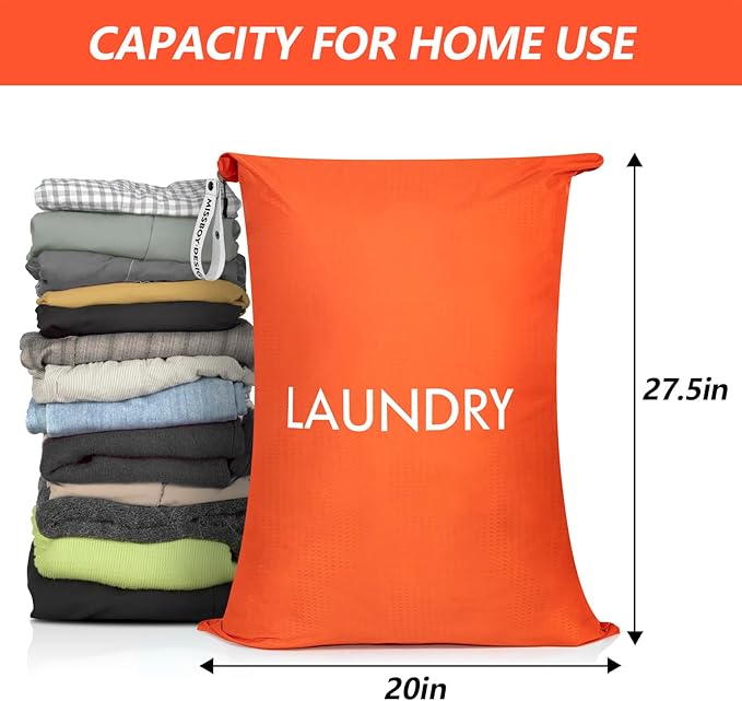 MissBoy Travel Laundry Bag with Zipper, Odor-Isolating & Splash-proof Dirty Clothes Organizer for Suitcase, Lightweight Foldable Wet Dry Bag for Gym, Camping, and Swimming