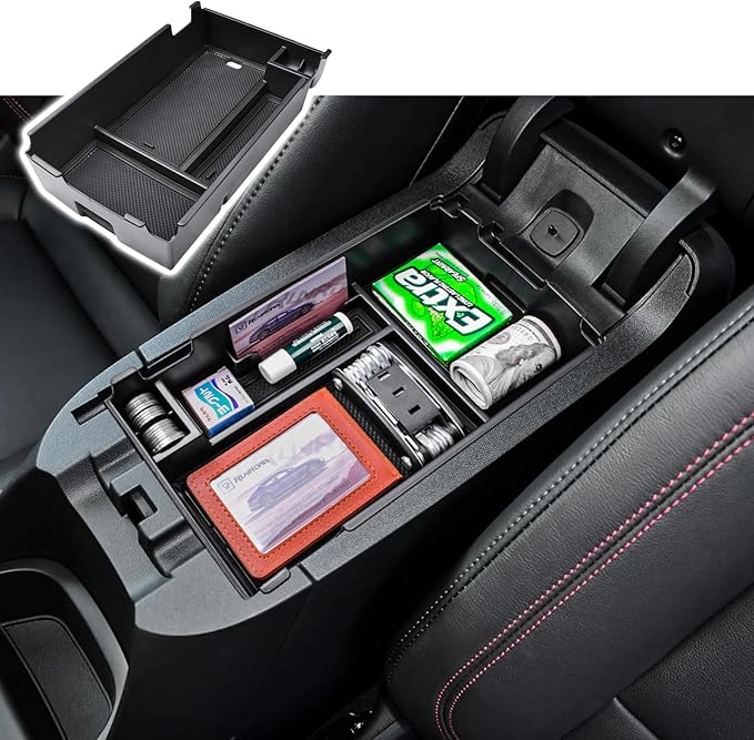 RUNROAD Center Console Organizer Tray Compatible with Chevy Equinox 2018 2019 2020 2021 2022 2023 2024 Accessories, Insert Armrest Tray Secondary Storage Box Coin Holder, Black