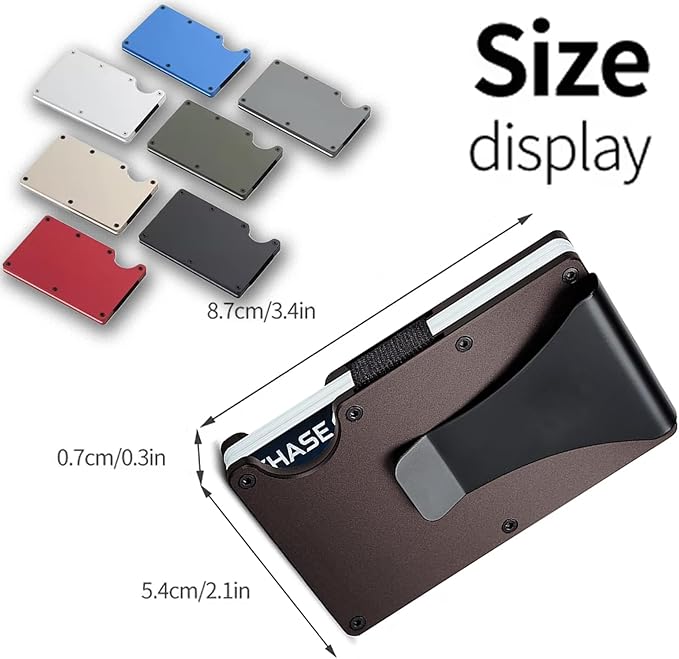 EDGE Metal Wallet for Men - Minimalist Slim Wallet - RFID Blocking Card Holder Money Clip, Smart Wallet - Aluminum Credit Card Holde Clip Brown