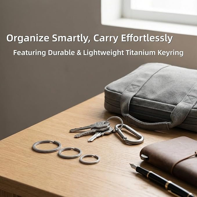 Titanium Key Rings - 3 Pieces in 3 Sizes for Keychains and Carabiners - Durable, Versatile, and Ideal for Everyday Use