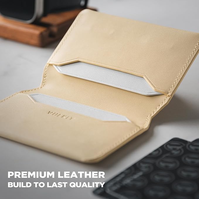VULKIT Slim Minimalist Card Holder RFID Blocking Leather Credit Card Holder Front Pocket Wallet Magnetic Closure