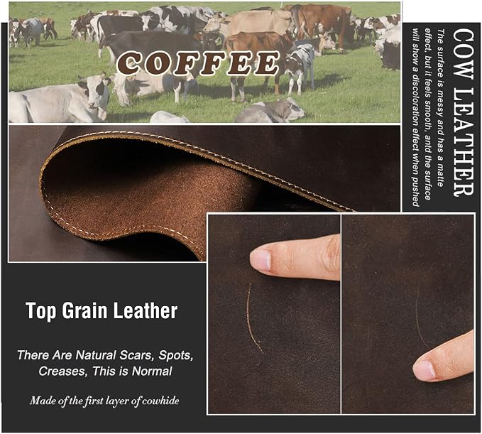 Top Grain Genuine Leather Clutch Bag Wallet with Wristlet for Man & Woman, Handmade Retro Design, 2 Zipper Pockets & Multiple Slots, RFID Large Capacity for Cards/Phone/Check/Money/Coin, Coffee