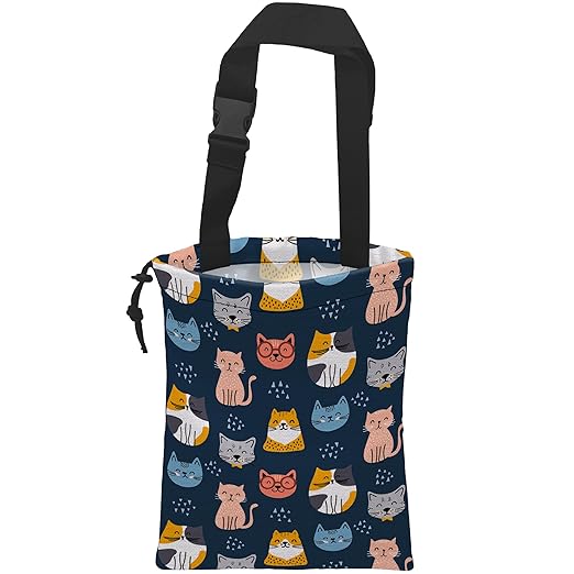 Car Trash Bag Cute Cat Car Garbage Bag Hanging Car Trash Can for Back Seat with Drawstring