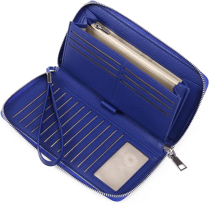 GOIACII Womens Wallet RFID Blocking Leather Zip Around Wallet Large Capacity Long Purse Credit Card Clutch Wristlet | RFID Blocking, Zip Around, Large Capacity, Long, Credit Card, Clutch