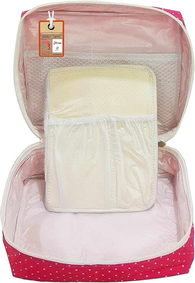 atorakushon Travel Makeup Train Case Cosmetic Organizer Portable Artist Storage Bag Zipper Pouch with Adjustable Divider for Women Girls Gifts Water-Resistant Daily Storage Organzier (Pink)