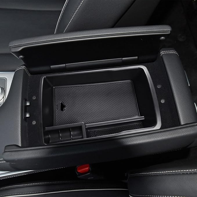 TACOBRO Center Console Organizer Tray Compatible with Genesis GV80 2021 2022 2023 2024 Accessories, Secondary Storage Armrest Glove Box - Black Trim (Not Fit 2025)
