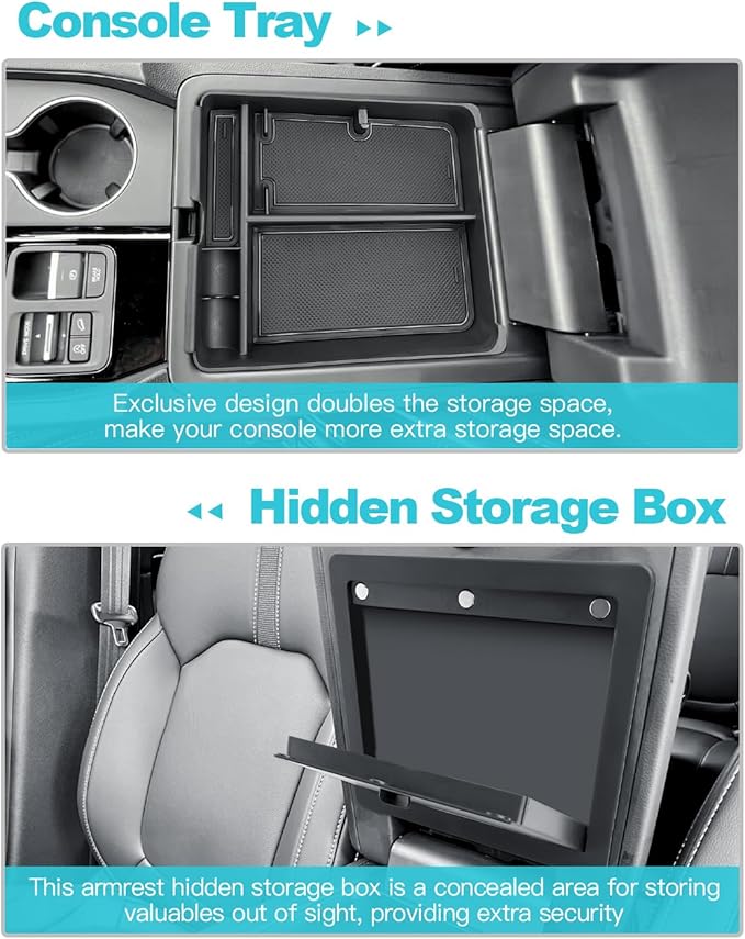 CDEFG Center Console Organizer for 2026 Honda Passport (RTL/TrailSport Elite/TrailSport) Accessories, 2026 Honda Passport Middle Console Cup Holder Armrest Hidden Storage Box(3PCS)