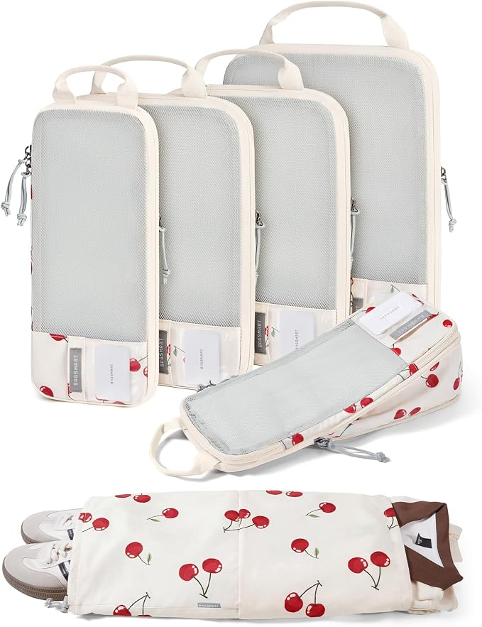 BAGSMART 6 Set /4 Set/2 Set Compression Packing Cubes for Travel, Lightweight Luggage Organizer Bags, Durable Space Saver Bags Travel Essentials