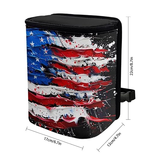 Biyejit Graffiti USA Flag Car Trash Can - Leak-Proof Car Organizer and Storage Bag for The Back/Front/Console of Any Cars,Sedans, SUVs & Trucks Easy-to-Install Car Accessory Interior
