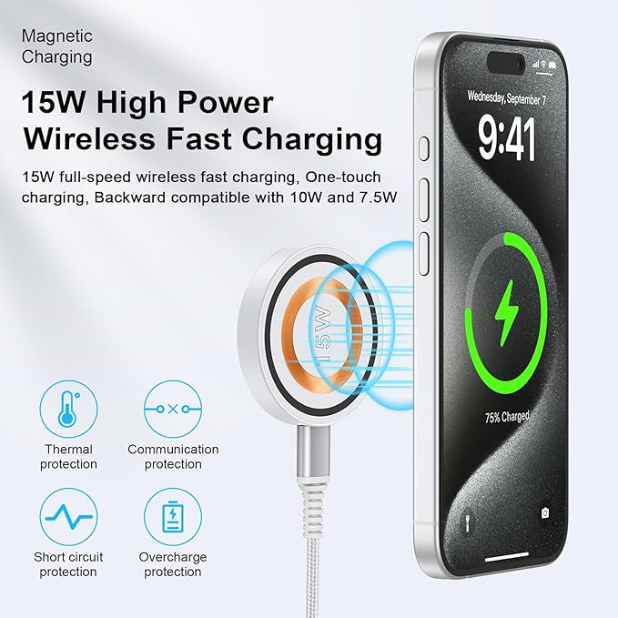 Magnetic Charger for Samsung Wireless Charger Fast Charging Pad Magsafe Wireless Charger Phone Charger Stand for Samsung S25 Ultra S25 Plus S25 S24 S23 S22 S21 S20,iPhone 17Pro Max 16 Plus 15 14 13 12