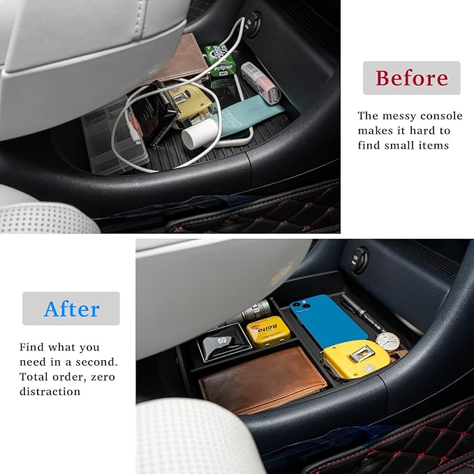 Lower Center Console Organizer for 2026 Hyundai Palisade (Fits 7-Seater ONLY) Accessories, Floor Console Storage Tray Insert Interior Accessories
