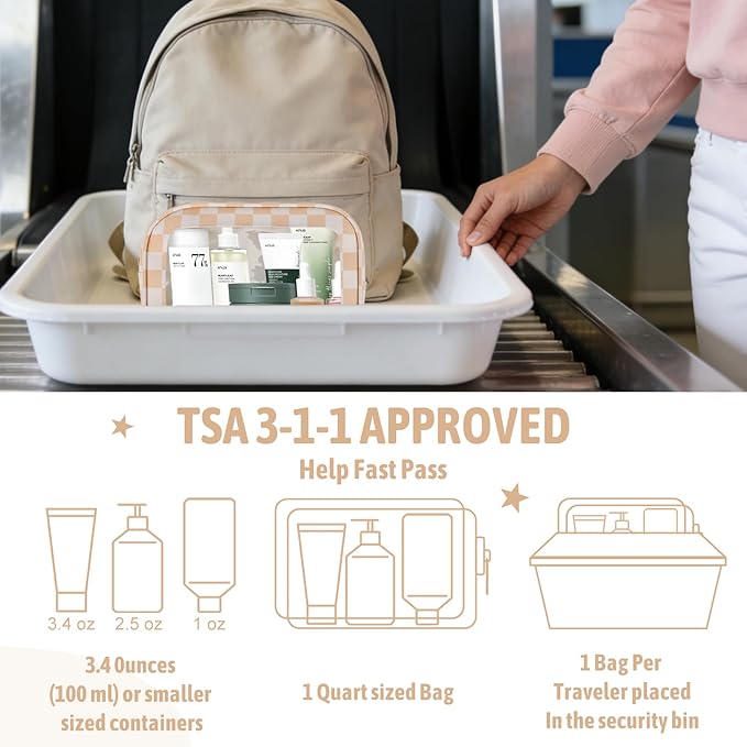 YOPCDJ 5PCS Diaper Bag Organizer Pouch Set, TSA Approved Toiletry Bag，Clear Waterproof TPU Makeup Bag Set Travel Organizer Bags for Women and Kids