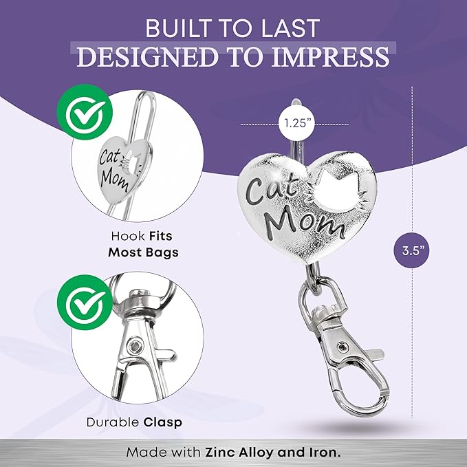 Women’s Bag Charm Key Finder, Car Keychain Hook, Cute Purse Organizer & Tote Bag Accessories, Gifts for Mom - Original