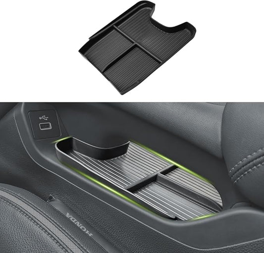 HGWEI Center Console Organizer Compatible with Honda HRV 2023 2024 2025 2026 2027 Interior Accessories, Lower Armrest Storage Box Insert Tray Floor Compartment Holder Black Trim