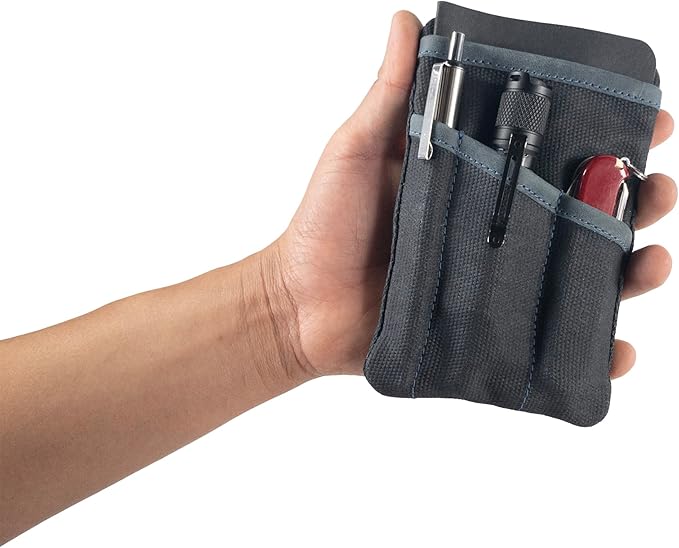 Hide & Drink, Multi-Tool Pocket Pouch, Compact Multipurpose EDC Zippered Bag, Mini Camping Tool Case, Waxed Canvas, Knife Holster, Handmade Slim Organizer