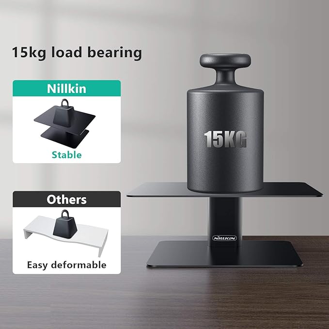 Nillkin Monitor Stand for Desk, Adjustable Height Computer Monitor Stand, Ergonomic Aluminum Computer Stand for Desktop Monitor, iMac, Studio Display XDR, Dell, HP, Lenovo, Other Screen Display, Black