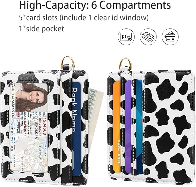 Slim Minimalist Front Pocket RFID Blocking Credit Card Holder Small Wallet Cute Card Cases for Women,Cow