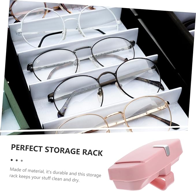 SAFIGLE 1Pc Multifunctional Vehicle Mounted Eyewear Case Pink Visor Clip for Sunglasses and Ticket Storage for Organizing Glasses Accessories and More Car Home