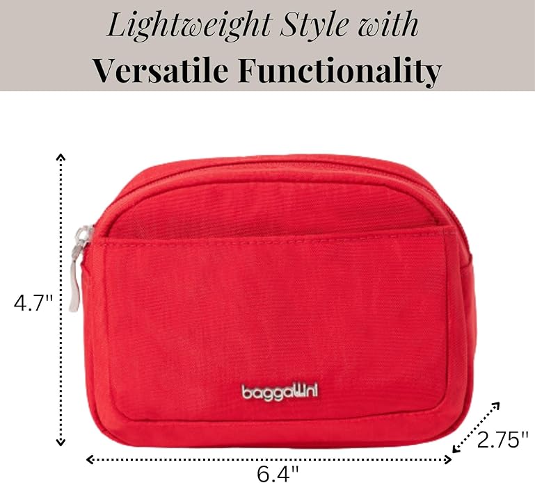 Baggallini Women's Pocket Cosmetic - Lightweight Bag - Travel Essentials Makeup Organizer
