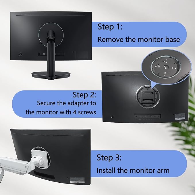 CFG70 Vesa Mount Compatible with Samsung CFG70 CFG73 24in 27in Curved Monitor for LC24FG70FQNXZA, LC27FG70FQNXZA, LC24FG73FQNXZA, LC27FG73FQNXZA ,75mmx75mm
